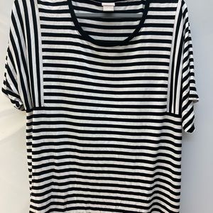 Woman’s Chicos Black and White Striped Top